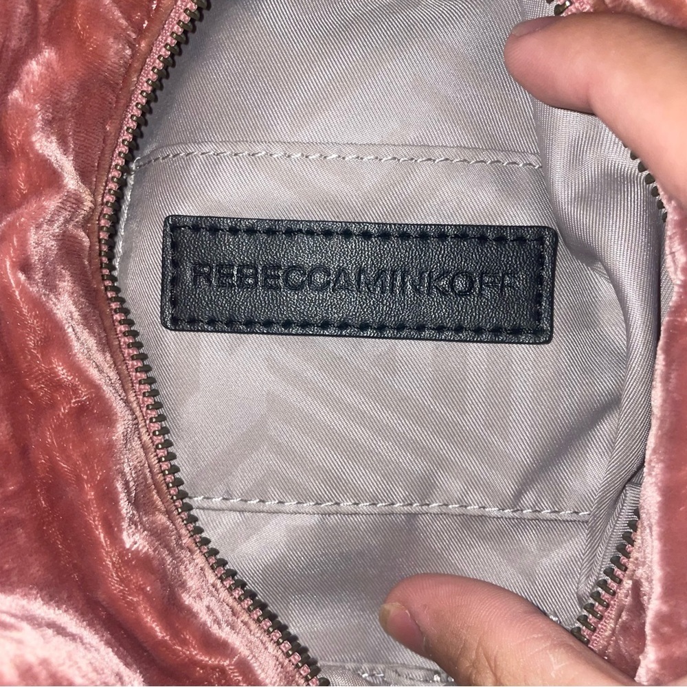 Pink backpack velour backpack velvet backpack Rebecca minkoff Julian - Picture 9 of 16